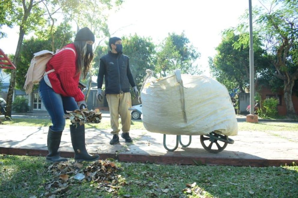 Acentúan el mantenimiento y embellecimiento de espacios verdes en la ciudad