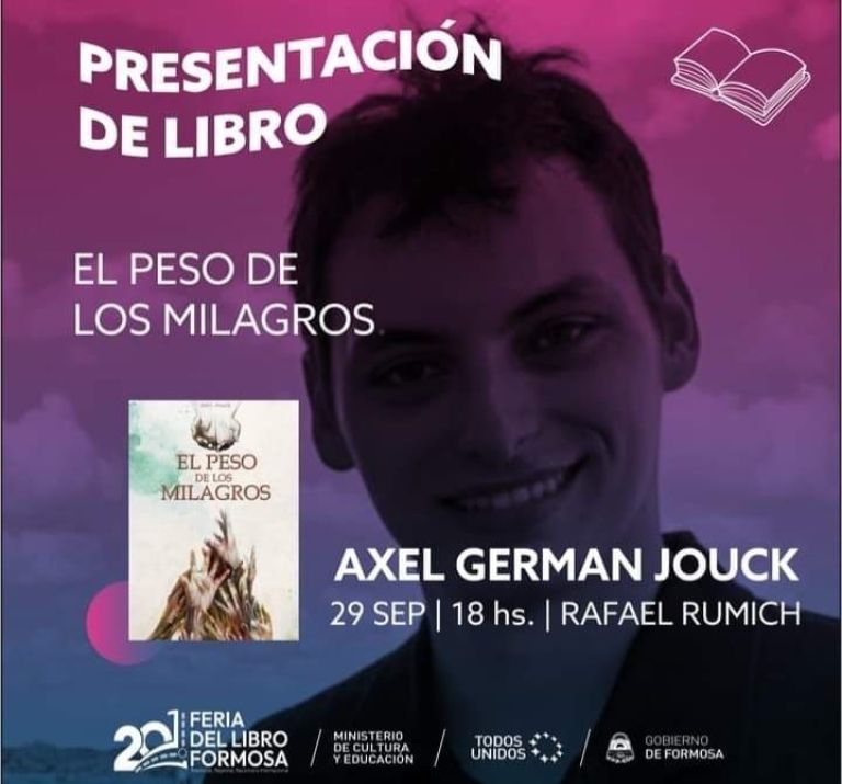 Axel German Jouck presenta su primer libro: “El peso de los milagros” y Dionel Filipigh “Poemario”