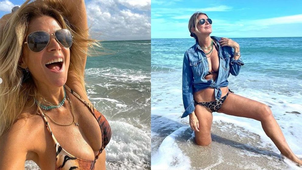 Flavia Palmiero posó con una microbikini y aseguró será el color del verano