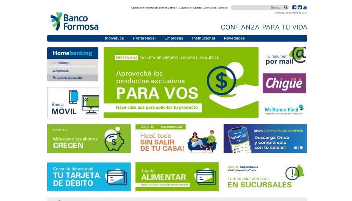 Banco Formosa informó que lunes y martes no atenderá al público