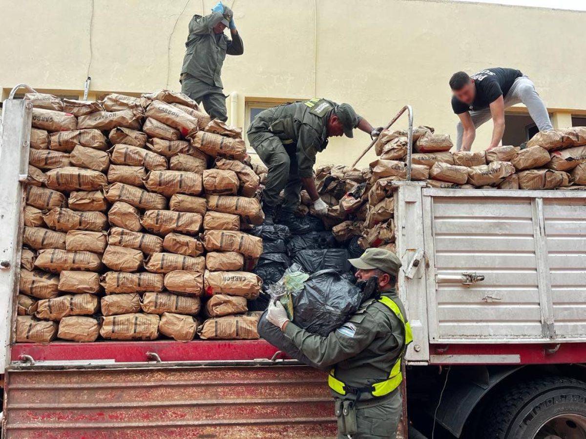 Gendarmería incautó más de una tonelada y media de marihuana a la altura de Boedo de un camión que se dirigía a Córdoba